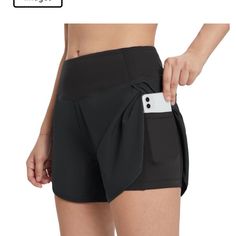 Baleaf Running Athletic Shorts Lightweight Workout Gym Yoga Shorts With Pockets Color: Black Size S New With Tags Ct-3/27 Black Yoga Bottoms With Built-in Shorts, Black High Waist Athletic Shorts With Elastic Waistband, Black Workout Bottoms With Built-in Shorts, Black Activewear With Pockets For Summer, Black Summer Activewear With Pockets, Black High-waisted Athletic Shorts With Pockets, Versatile Black Athletic Shorts For Workout, Versatile Black Athletic Shorts, Casual Black Yoga Shorts