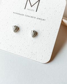 Tiny Strawberry Concrete Stud Earrings Concrete Jewelry | Etsy Small Minimalist Earrings For Everyday, Minimalist Gray Jewelry For Everyday, Gray Minimalist Jewelry For Everyday, Gray Minimalist Jewelry For Everyday Wear, Miniature Jewelry, Lightweight Concrete, Concrete Jewelry, Cement Art, Porous Materials