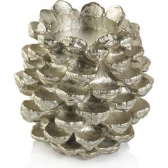 Neve Silver Pine Cone Pillar Candle Holder Silver Candle Holders Christmas, Pinecone Candle, Pinecone Candle Holder, Alexandra Von Furstenberg, Pine Cone Candles, Pillar Candle Holder, Pillar Candle Holders, Christmas Parties, Pillar Candle