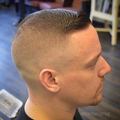 Short hair combed over with a quiff at the front #menshair #menshaircuts #menshairstyles #crewcut #crewcuthaircut #shortmenshair #shorthaircutsformen #classichaircutsformen #militaryhaircuts #comboverhair #crewcutcombover #highandtight High Skin Fade