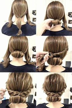 Easy Wedding Hairstyles To Try Yourself At Home – Event Planning Ideas, Wedding Planning Tips | BookEventz Blog Cute Simple Hairstyles, Simple Wedding Hairstyles, Peinados Fáciles Para Cabello Corto, Penteado Cabelo Curto, Blonde Bobs, Braided Updo, Stylish Hair, Hair Dos, Hair Updos