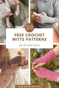 crochet mitts and gloves for all skill levels are featured in this article