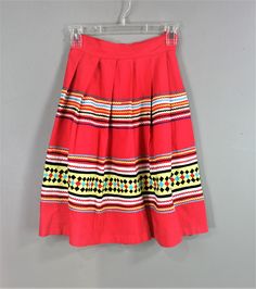 Traditional Red Cotton Skirt, Traditional Skirt With Elastic Waistband For Spring, Cotton Skirt With Elastic Waistband For Festival, Fitted Folk Style Skirt, Traditional Full Skirt Cotton Skirt, Traditional Cotton Pleated Skirt, Seminole Patchwork, Taco Stand, Ribbon Skirts