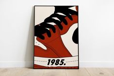 an image of a shoe poster hanging on the wall