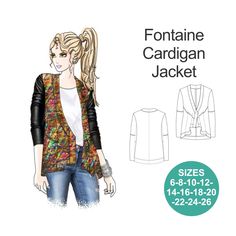 a woman's cardigan jacket sewing pattern