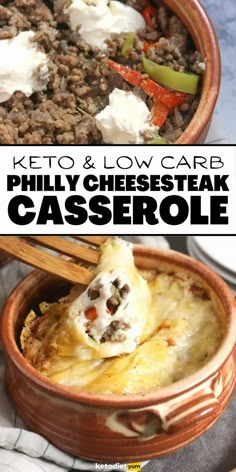 keto and low carb phily cheese steak casserole