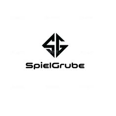 a black and white logo with the word spielr grube on it