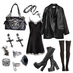 Mall Goth Aesthetic, Outfit Boards, Streamer Dr, Ethereal Aesthetic, Alt Outfits, Dark Style, Rock Outfits, Estilo Punk