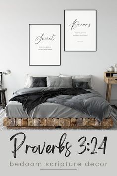 Christian Bedroom Ideas Decor, Bedroom Quotes Above Bed, Encouraging Wallpaper, Eco Friendly Bedroom Decor, 2 Typography, Eco Friendly Bedroom, Christian Couple, Bedrooms For Couples, Wall Decor Above Bed