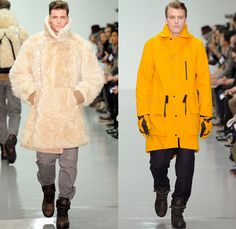 Christopher Raeburn 2014-2015 Fall Autumn Winter Mens Runway Looks Fashion - London Collections - Oversized Outerwear Coat Hoodie Parka Arctic Military Furry Down Puffer Bomber Jacket Duffel Bag Waffle Quilted Tuxedo Stripe Cargo Pockets Polar Bear Oversized Outerwear, Christopher Raeburn, Hoodie Coat