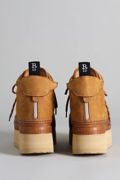 THE RIOT LEATHER HIGH TOP - TAN NUBUCK – R13 R13 Denim, Leather Basket, Leather High Tops, Nubuck Leather, Womens Fall, Women's Sneakers, Leather Sneakers, Hand Stitched, Shoe Collection