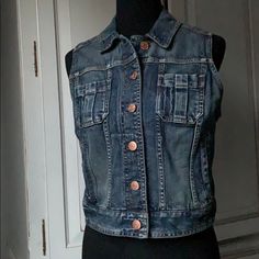 New Without Tags. Express Jeans Denim Vest. Has Side Pockets And Two Front Chest Pockets. Pretty Copper Colored Buttons. Clean And Smoke Free Home. Express Jeans, Copper Color, Denim Vest, Jeans Denim, Chest Pocket, Denim Jeans, Color Blue, Jackets & Coats, Jackets For Women