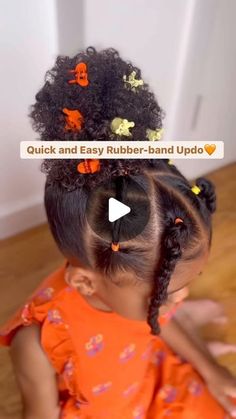 Quick Rubber Band Hairstyles, Rubber Band Puff Hairstyle, Kids Rubber Band Hairstyles Black, Toddler Headband Hairstyles, Kids Rubber Band Hairstyles, Toddler Girl Ponytail Hairstyles Black, Quick And Easy Natural Hairstyles For Black Kids, Easy Rubber Band Hairstyles For Kids, Rubberband Hairstyles Kids Black