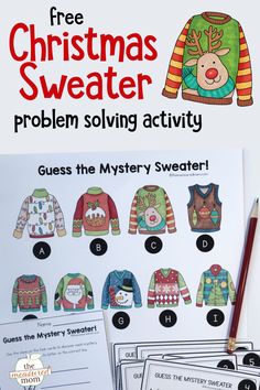 the christmas sweater problem is shown in this free printable worksheet for kids