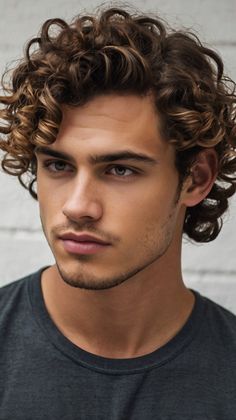 Trendy curly hairstyles for guys for Long Curly Hair Guys 🌟 Masculine Curly Hairstyles, Guys Medium Length Hair Curly, Mens Frizzy Curly Hairstyles, How To Style Guys Curly Hair, Curly Hair Guys, Men’s Thick Curly Hairstyles, Jawline Goals, Trendy Curly Hairstyles, Curly Hairstyles For Guys