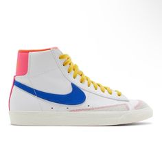 Nike 2021 Women’s Blazer Mid '77 'Acg' In White/Hyper Pink/Hyper Crimson/Racer Blue, Size 9.5, Leather, Good Used Condition, Minor Scuffs, Currently Selling For Over Asking Value On All Sneaker Sites Turquoise Nike Blazers, Light Blue Blazers Nike, Nike Indigo Blazers, Nike Baby Blue Blazers, Nike Blazers Indigo, Shoes Nike Women, Nike Blazers, Blazer Mid, Nike Blazer