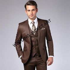 Men brown 3 piece suits wedding three grooms wear suits. new brown tuxedo peak lapel  gift for fionci and friend. event wear 3 piece Men coffee color Jacket Men  Blazer Frogging Button Wedding Party Wear Dinner Coat Listing Include (jacket+vest+trouser) Fabric:- Imported premium Color:- Brown  Dry Clean Only The Coat is for wedding, Party, Proms, and Etc Express Shipping to world-wide but Remote Area May Take Longer Little color variation may possible due to photography and lights Semi-formal Brown Three-piece Suit, Formal Brown Three-piece Suit, Brown Three-piece Suit For Formal Occasions, Brown Tuxedo With Suit Collar For Business, Brown Business Tuxedo With Suit Collar, Tailored Brown Tuxedo In Suiting Fabric, Fitted Brown Three-piece Suit, Fitted Brown Tuxedo For Business, Fitted Brown Tuxedo Blazer