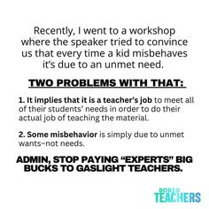 two problems with teacher's job