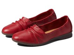 All Birds Shoes, Classic Red Slip-on Leather Shoes, Casual Red Slip-on Leather Shoes, Red Leather Slip-on Shoes With Rubber Sole, Red Leather Court Shoes, Medium Width, Bird Shoes, Lifestride Shoes, Womens Red Shoes, Red Shoes Flat Womens 5/38