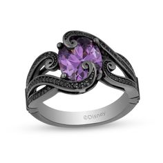 Rule on land with this ring of an evil sea witch. 💜 #zalesemployee #zaleslove #Disney #disneyvillains #ursula You may also reach me at crystal.ramsey@signetjewelers.com or 330-668-5479. Enchanted Disney, Enchanted Disney Fine Jewelry, Disney Fine Jewelry, Black Diamond Ring, Disney Jewelry, Jewelry Images, Silver Prices, Purple Stones, Disney Villains