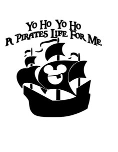 a pirate ship with the words yo ho ho pirates life for me