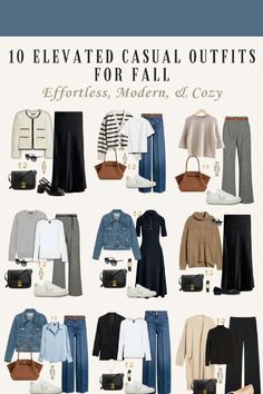 Women Casual Fall Outfits, Style For Autumn 2024, Elevated Capsule Wardrobe, Fall 2024 Inspiration, Fall Trip Capsule Wardrobe, Womens Casual Outfits 2024, Modern Everyday Outfits, Fall Womens Work Outfits, Capsule Wardrobe Fall Outfits