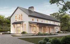 this is an artist's rendering of the farmhouse style house plans that are available for purchase