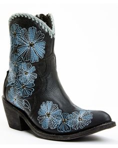 Carborca Silver by Liberty Black Women's Loren Tonal Floral Embroidered Western Fashion Booties - Pointed Toe Dan Post Boots, Lane Boots, Womens Cowgirl Boots, Twisted X Boots, Wedding Boots, Work Boots Men, Boots For Sale, Cowgirl Boots, High Heel Boots