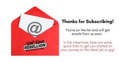 an email envelope with the message thank for subbing you're on the list and will get emails from us soon