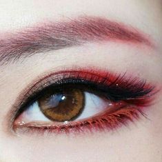 Haikyuu X Oc, Evening Eye Makeup, Red Eye Makeup, Image Moto, Red Makeup, Colorful Eye Makeup