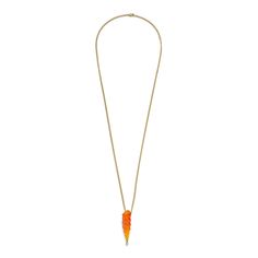 This unique Carnelian Gustavia Necklace is certain to be an eye-catcher. Firey orange Carnelian is nown to stimulate the boldness of spirit. Wear to energize your fiercest, most powerful self. Carved with expert precision in Germany, and a 3mm diamond dangle adds a touch of sparkle. A timeless piece to be treasured forever. Approximately 29 tcw carnelian. .12 tcw diamond. Adjustable 20-24 inches. Made to order. Orange Carnelian Necklace In Spiritual Style, Carnelian Orange Amulet Necklace, Orange Carnelian Amulet Necklace, Orange Carnelian, Spirit Wear, Recycled Gold, Art Kit, Free Art, Most Powerful