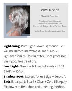 Pravana Hair Color Formulas, Pravana Hair Color, Melt Method, Color Formulas, Beautiful Gray Hair, Shadow Root, Gray Hair