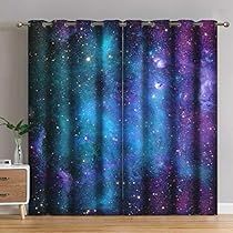 the curtain is open and there are stars in the sky