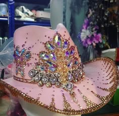 Straw Cowboy Hat Aesthetic, Bejewelled Cowboy Hat, Cowboy Party Hats, Glam Cowboy Hat, Girly Cowboy Hat, Rave Cowboy Hat, Festival Cowboy Hat, Bling Cowboy Hat, Bedazzled Cowboy Hat