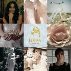 a collage of photos with angels and teddy bears in it's center, including an angel holding a rose