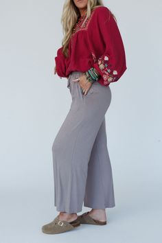 Excited to bring you the Forever Comfy Drawstring Wide Leg Pants from our exclusive collection; The Nest by Three Bird Nest. Check out the rest of the collection here - Inspired by you, created by us. You'll feel comfortable and confident all day long because they feature: Comfy, lightweight, stretch knit fabric Relaxed and comfortable fit Flowy, wide leg silhouette Elastic drawstring waistband Side pockets Casual cute boho outfit pair with: Sophie Crochet Lace Bralette, The Wren Top, Wynona Dia Spring Wide Leg Lounging Pants With Drawstring, Spring Wide Leg Lounge Pants With Drawstring, Spring Drawstring Loungewear Pants, Spring Drawstring Lounge Pants, Drawstring Pants For Spring Loungewear, Spring Lounging Bottoms Straight Pants, Wide-leg Lounging Pants For Spring, Wide-leg Lounge Pants For Spring, Spring Stretch Bottoms With Drawstring