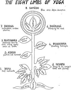 the eight limbs of yoga with their corresponding names