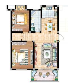 the floor plan for a small apartment