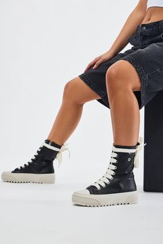 Available In Black And Beige. High Cut Sneakers Round Toe Lace Up Imported | Showing You Something Sneakers in Black size 5.5 by Fashion Nova High Cut Sneakers, High Cut, Sneakers Black, Fashion Nova, Black Fashion, Lace Up, Lace, Sneakers, Black