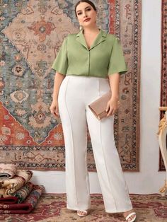 Outfits 30s, Office Outfits Women Casual, Outfits Gorditas, Plus Size Summer Outfits, Color Combinations For Clothes, Office Casual Outfit, 30s Fashion, Office Outfits Women, Pantsuits For Women