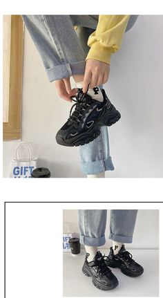 Brand Name: AiertuUpper Material: Mesh (Air mesh)Origin: CN(Origin)Heel Height: Med (3cm-5cm)Shoes Type: OtherFashion Element: ShallowDepartment Name: AdultLining Material: MeshSeason: Spring/AutumnClosure Type: Lace-upPattern Type: SolidInsole Material: EVAFit: Fits true to size, take your normal size Trendy Black High-top Sneakers With Thick Bottom, Black High-top Sneakers With Thick Bottom For Streetwear, Sporty Black High-top Sneakers With Thick Bottom, Sporty Black High-top Platform Sneakers, Black High-top Sneakers With Thick Bottom, Black High-top Sneakers For Winter, Harajuku Black Sneakers With Rubber Sole, Black Harajuku Style Lace-up Sneakers, Harajuku Style Black Sneakers With Round Toe