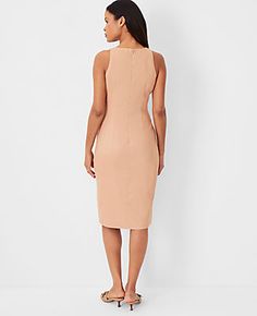 Elevate your wardrobe with the Ann Taylor Petite Cutaway Sheath Dress, tailored impeccably in a curvy fit to flatter your silhouette. This chic camel taupe dress is a versatile piece that transitions effortlessly from day to night.

- **Size:** Petite 8
- **Color:** Camel Taupe
- **Material:** 54% Linen, 29% Polyester, 15% Viscose, 2% Spandex; Lining: 100% Polyester
- **Gender:** Female
- **Features:** Crew neck, sleeveless design, front slit, hidden back zipper with hook-and-eye closure, lined Female Features, Taupe Dress, Ann Taylor Petite, Blazer And Skirt, Sleepwear & Loungewear, Petite Fashion, White Summer, Small Waist, Denim Pant