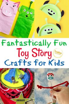 Disney Toy Story Characters Summer Craft Activities for Kids! | Sunshine Whispers. These Disney Toy Story Crafts For Kids are really awesome and a great way to celebrate all things Disney! These easy crafts with simple materials work well as activities you and your kids can do for family movie night, for Disney themed parties, or just as fun activities to brighten up a rainy day indoors for your Toy Story lover! Bring Disney characters to life for your kids with these Toy Story crafts for kids! Toy Story Crafts For Kids, Diy Summer Camp, Summer Camp At Home, Camp At Home, Toy Story Crafts, Sunshine Crafts, Story Crafts, Toy Story Movie, Toy Story Theme