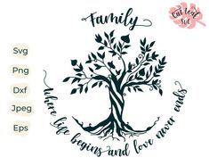 the family tree is shown with names on it and two hearts are in the background