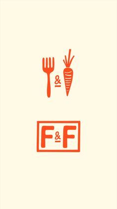 the fork and carrot symbol is shown in orange