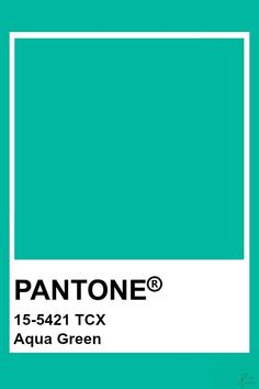 the pantone aqua green color is shown