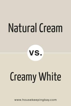 Natural Cream vs Creamy White by Benjamin Moore Natural Cream Cabinets Kitchen, Benjamin More Natural Cream, Natural Cream Vs Creamy White, Natural Cream And Simply White, Benjamin Moore Natural Cream Kitchen Cabinets, Swiss Coffee Vs Natural Cream, Natural Cream Benjamin Moore Walls, White Vs Cream Kitchen Cabinets, Creamy White Vs Natural Cream