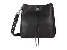 Rebecca Minkoff Darren Shoulder Bag - Handbags : Black 4 : Attain and effortlessly luxe look with the softly pebbled Rebecca Minkoff Darren Shoulder Bag. Made of plush leather. Turn-lock closure. Detachable shoulder strap. Exterior back slip pocket. Signature logo engraved hardware detail in back. Flat bottom. Lined interior. Interior center zip pocket. Imported. Measurements: Bottom Width: 9 1 2 in Depth: 5 in Height: 11 in Strap Length: 28 in Strap Drop: 13 in Weight: 2 lbs 2 oz Please note, t Crossbody Bags In Pebbled Leather With Palladium Hardware, Pebbled Leather Satchel Shoulder Bag With Silver-tone Hardware, Fall Shoulder Bag In Soft Pebbled Leather, Luxury Bag With Gunmetal Hardware And Pebbled Leather, Chic Shoulder Bag In Pebbled Leather With Silver-tone Hardware, Chic Pebbled Leather Shoulder Bag With Silver-tone Hardware, Crossbody Bag With Metal Hardware In Pebbled Leather, Travel Pebbled Leather Shoulder Bag With Metal Hardware, Travel Shoulder Bag With Metal Hardware In Pebbled Leather