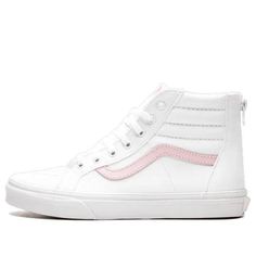 (Kids) Vans SK8-HI Zip 'White Chalk Pink' VN0A3276Q7X (SNKR/Women's) Vans White High-top Sneakers, White Vans High-top Sneakers, Vans Sk8 Hi, White Chalk, Sk8 Hi, Vans Sk8, Stylish Sneakers, Perfect Pair, Chalk