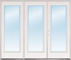 8'0" Wide Full Lite Fiberglass Patio Prehung Triple Door Unit 1 Cheap French Doors, French Doors To Deck, Aluminium Patio Doors, Glass Patio Doors, Sunroom Remodel, Hinged Patio Doors, Cheap Interior Doors, French Front Doors